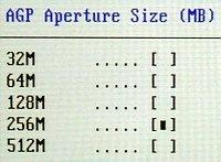 BIOS_AGPapertureSize

Выбор размера апретуры AGP в BIOS Setup платы ASUS A7N8X.